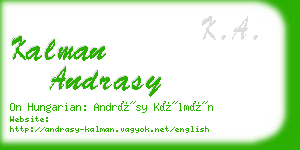 kalman andrasy business card